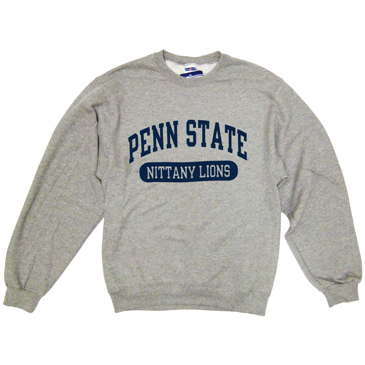 oxford crew neck sweatshirt with arched Penn State above Nittany Lions